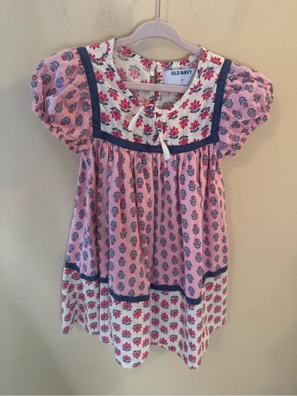 Old Navy Puff-Sleeve Matching Floral Swing Dress for Toddler Girls 4T